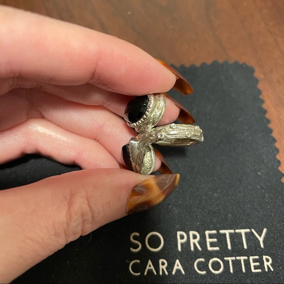 Double Adore Ring | So Pretty Cara Cotter | Onyx & Silver | size 5 - Picture 4 of 5